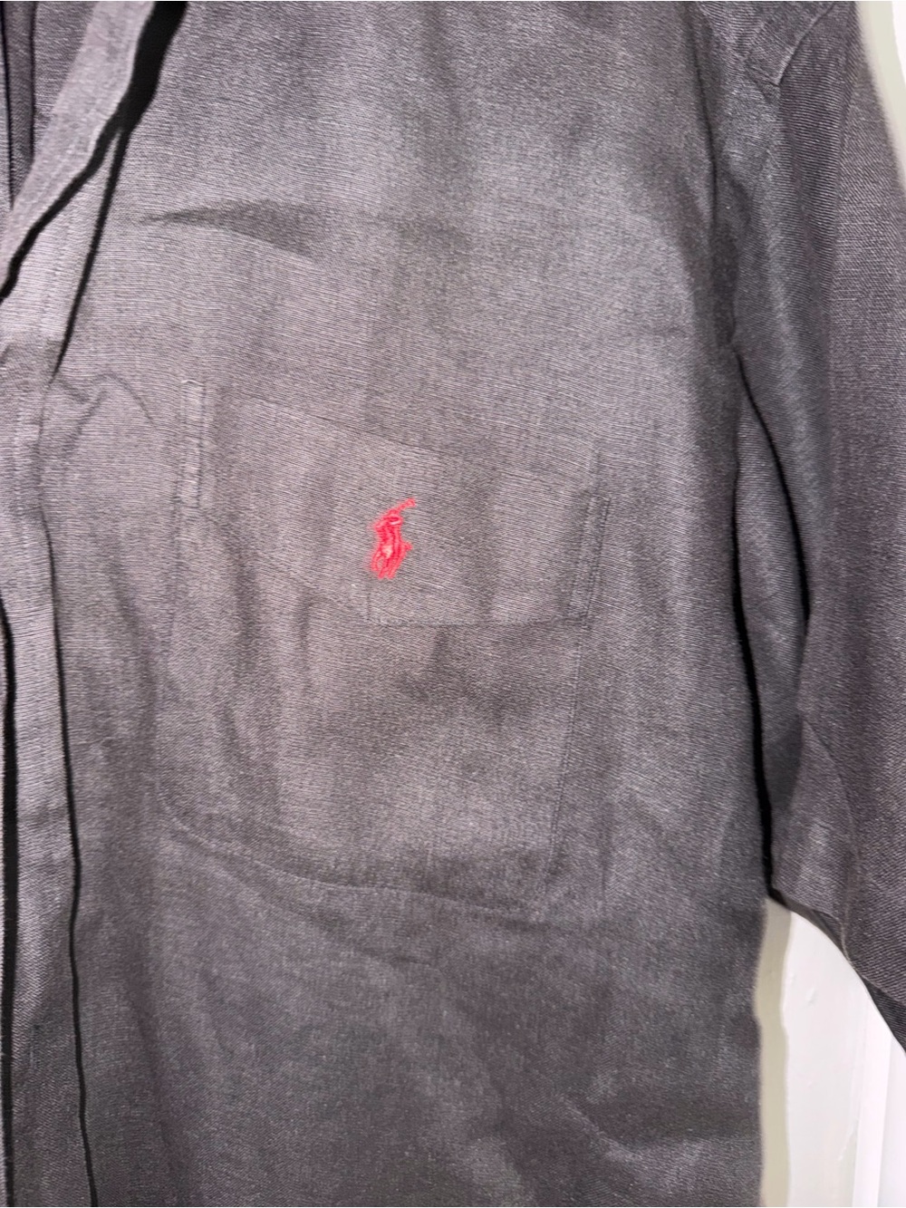 Linen Ralph Lauren Men's Short-Sleeve Button-Down Shirt - black - Picture 2 of 4